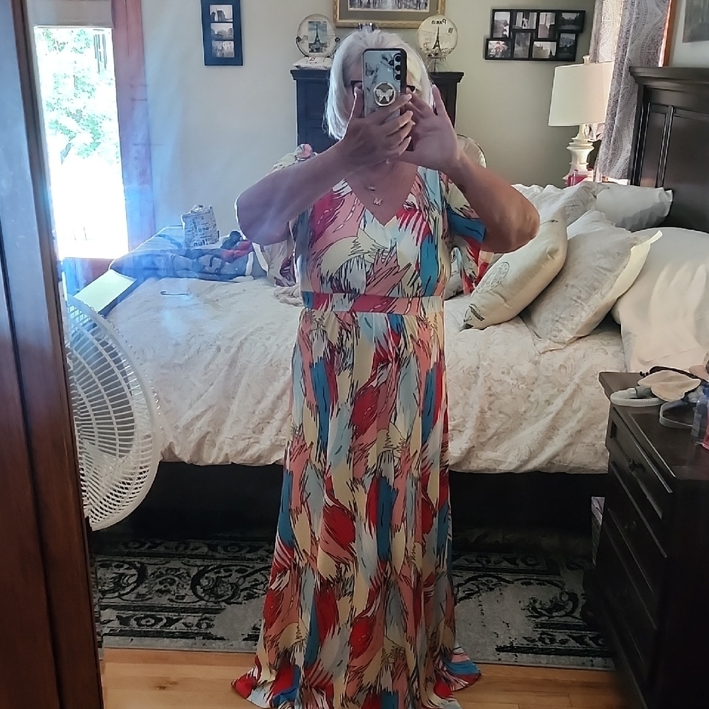 Vibrant Abstract Maxi Dress